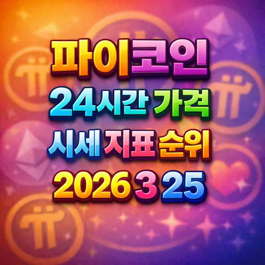 파이코인 24시간 가격 시세 지표 순위 2026년 3월 25일 메인 이미지 인포그래픽