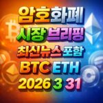 암호화폐 시장 브리핑 2026년 3월 31일 - 비트코인 이더리움 메인 이미지 인포그래픽